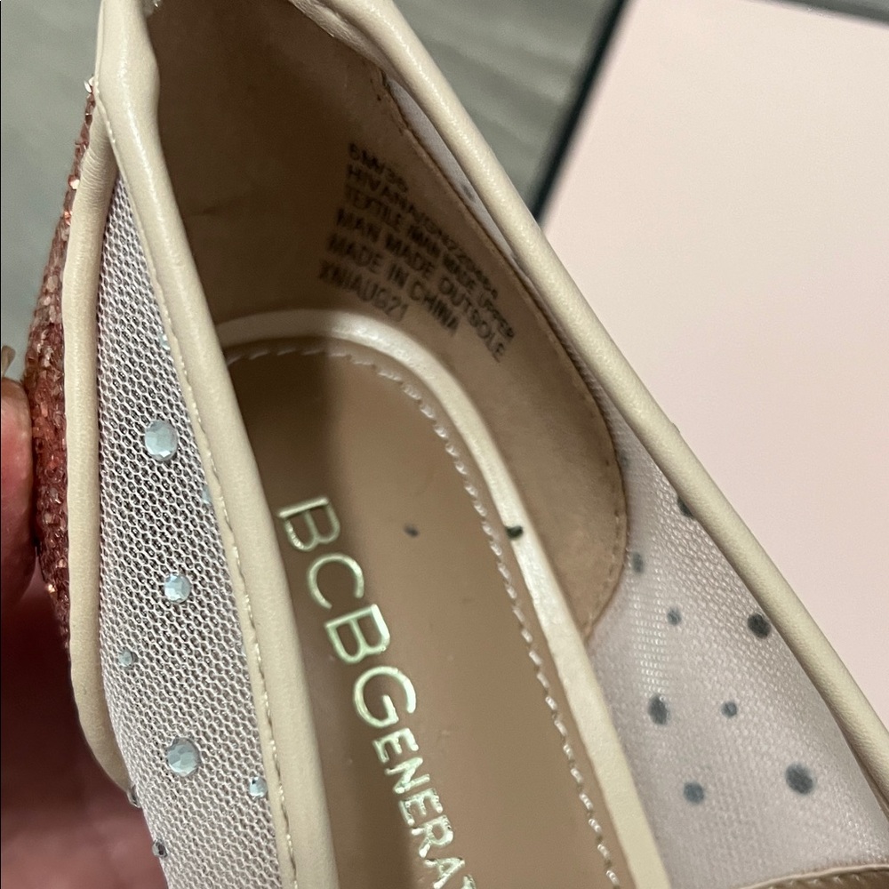 BCBGeneration Blush Pink Crystal Pointed-Toe Pumps - Picture 6 of 7